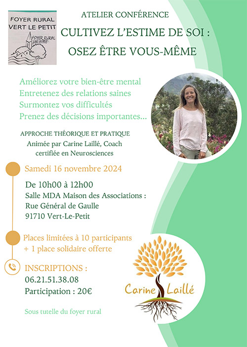 Atelier Conférence : Cultivez l’estime de soi – Osez être vous-même