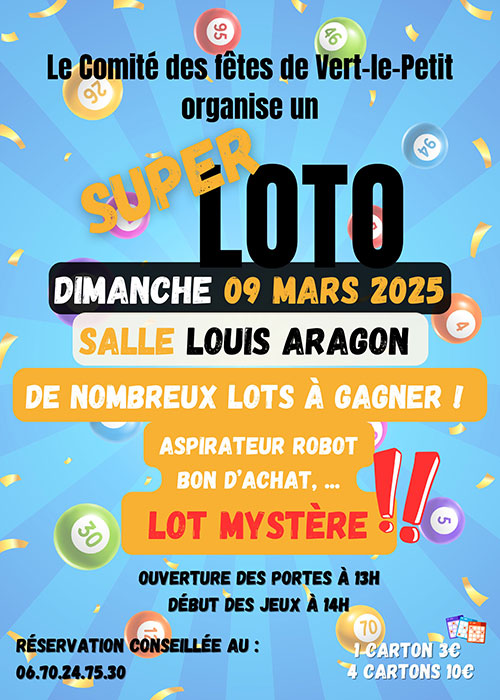 Comité des fêtes – Super Loto - Vert-le-Petit