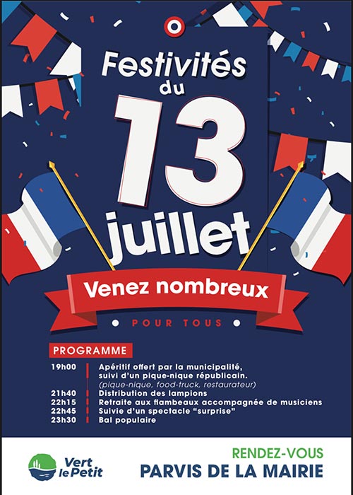 Festivités du 13 juillet à Vert-le-Petit