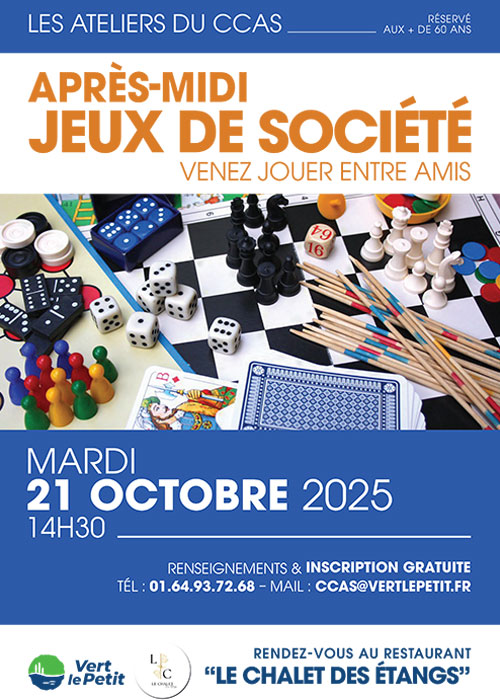 Atelier jeux de société - Vert-le-Petit